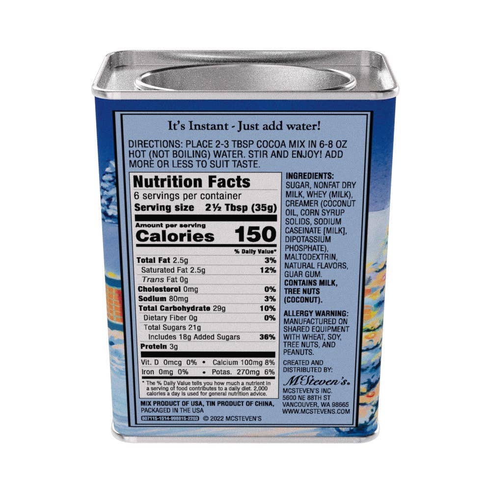 McSteven's - Vente Préparations/kits pour chocolat chaud - Chocolat chaud blanc belge de Noël blanc (boîtes de 8 oz)1