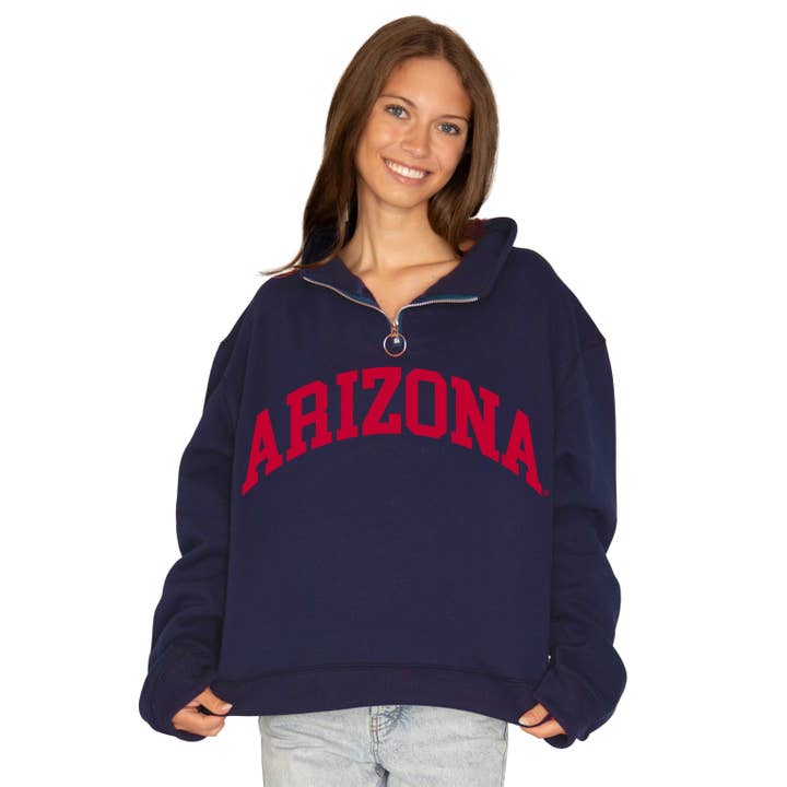 University of Arizona Quarter Zip Sweatshirt for wholesale by Lojo Collegiate Apparel