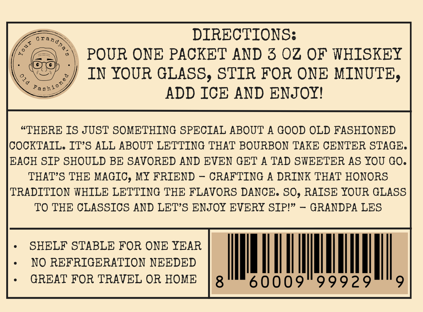 Your Grandpa's Old Fashioned – wholesale Cocktail mix/syrup – Bourbon Bread Pudding Cocktail Mix - Just Add Bourbon6