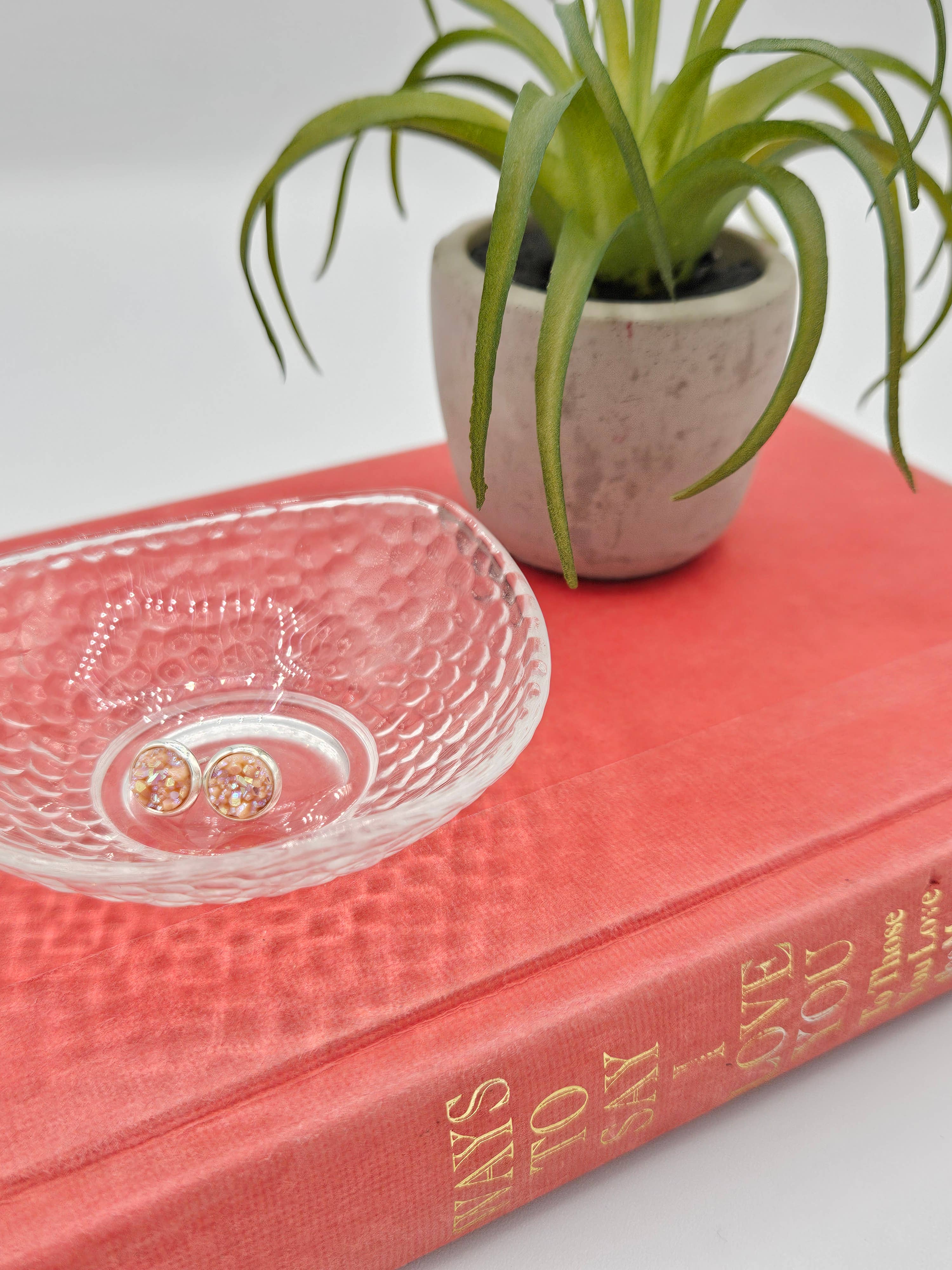 The Sparkle Shop - Wholesale Stud/Post Earrings - Druzy Stud Earrings (Handmade 8mm) - Perfectly Peach2