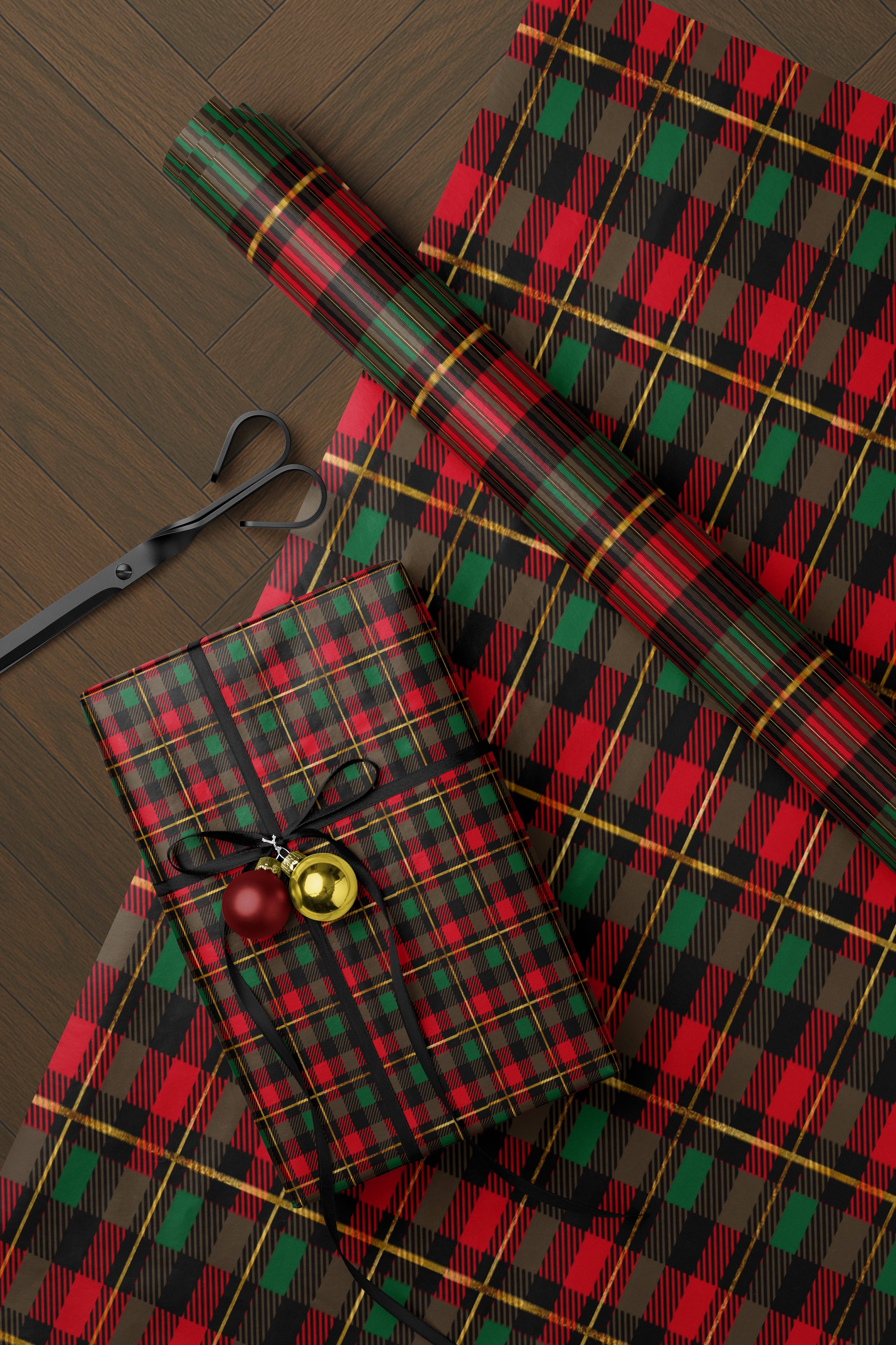 MagicMerchEmporium - Vendita all'ingrosso Rotoli di carta da regalo - Carta da regalo a quadri tradizionale di Natale4