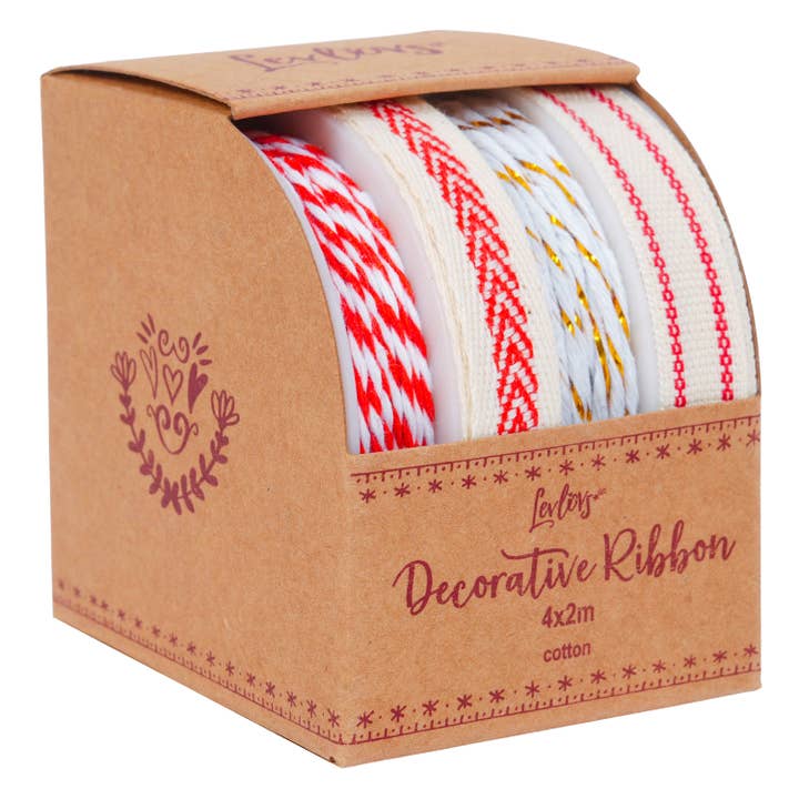 Vintage folk art ribbon set 4pcs x 2m per color for wholesale by LEVLOVS