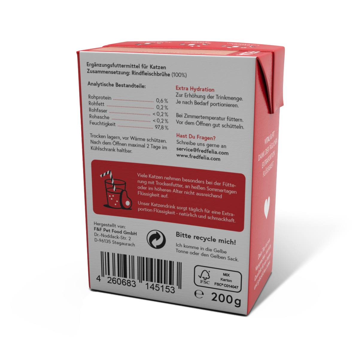 FRED & FELIA – comida - Gato por atacado – FELIA Bebida para Gatos Bovino1