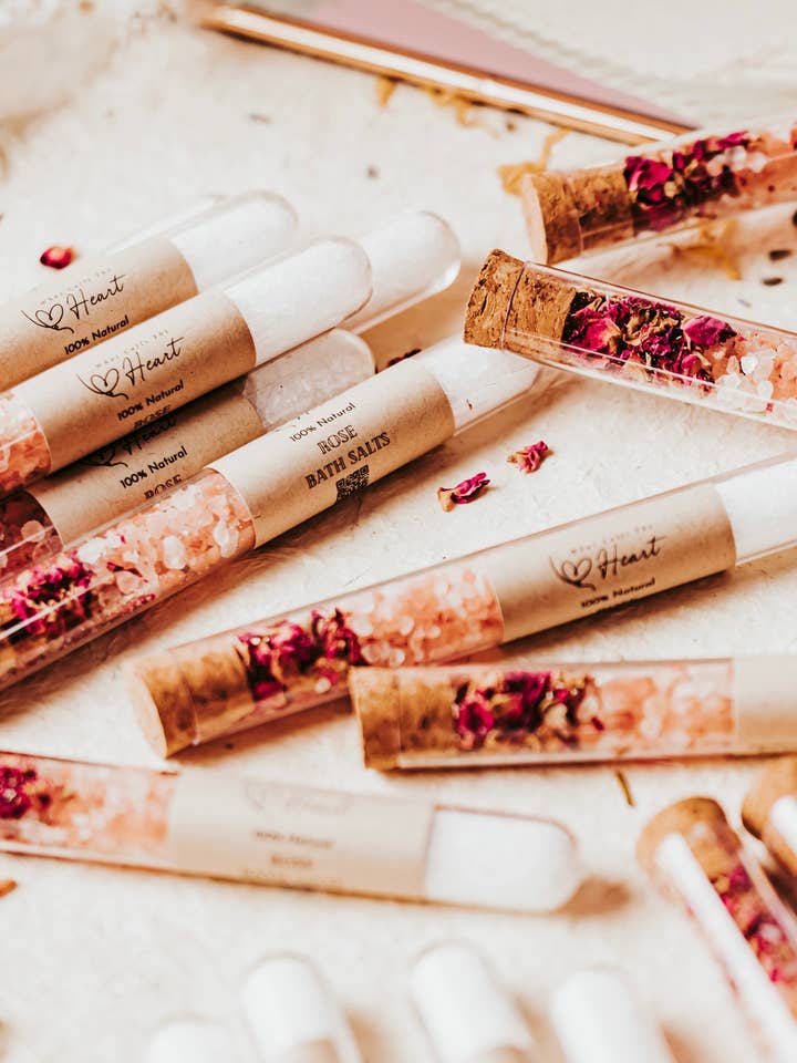 Rose Bath Salt Party Favors for wholesale by WhatCallsTheHeart