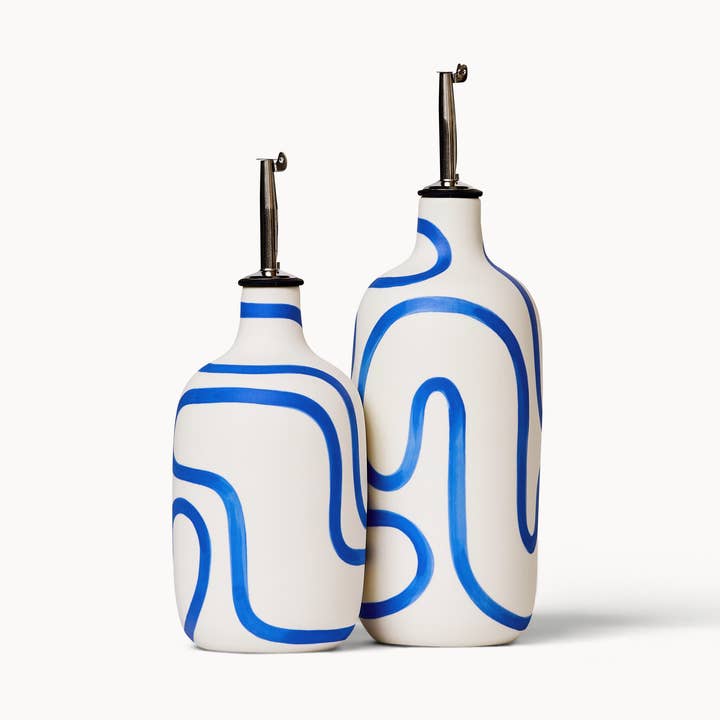 Oil / Vinegar Cruets - Cobalt Outline for wholesale by Franca