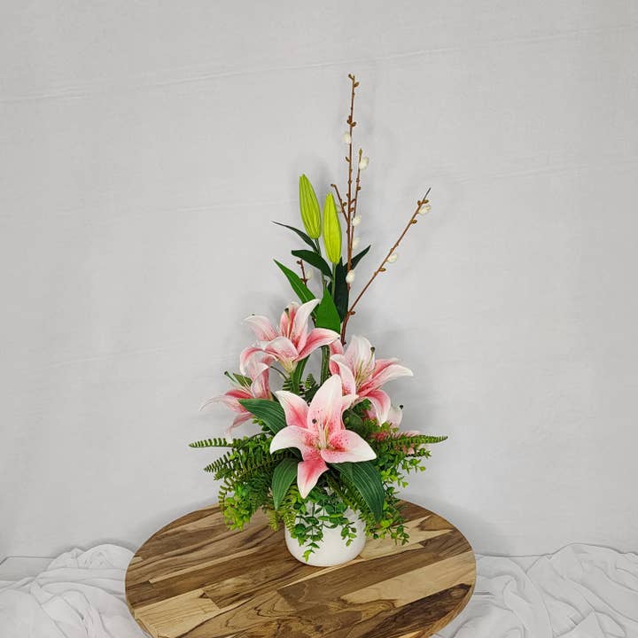 Realistic Artificial Flowers - Wholesale Artificial flowers - Oriental Lily Arrangement Small - Realistic Artificial Flowers1