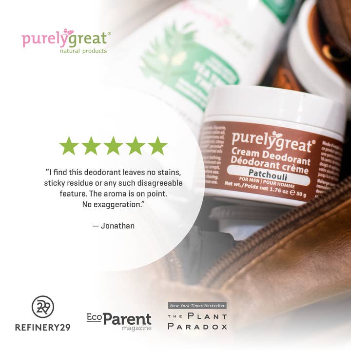 Purelygreat Natural Deodorants - Wholesale Deodorant - Unisex - Purelygreat Cream Deodorant - Patchouli7