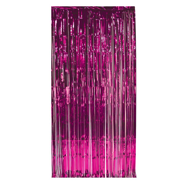 1-Ply Gleam 'N Curtain, Cerise Pink, 8' x 3' for wholesale by Beistle