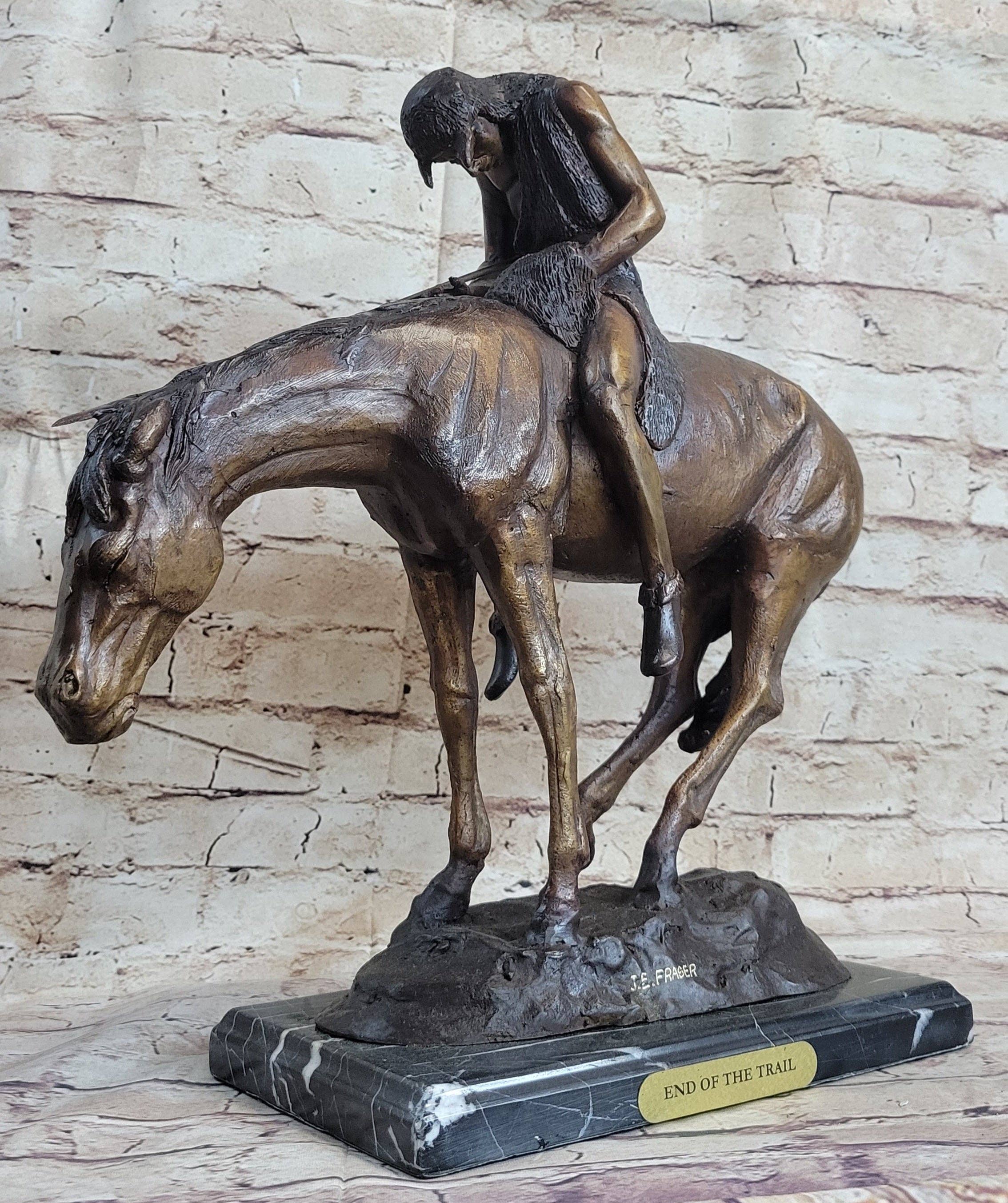 Bronzhaus - Wholesale Sculpture - End of the Trail by James Earle Fraser Bronze Statue Sculpture Western Native American2