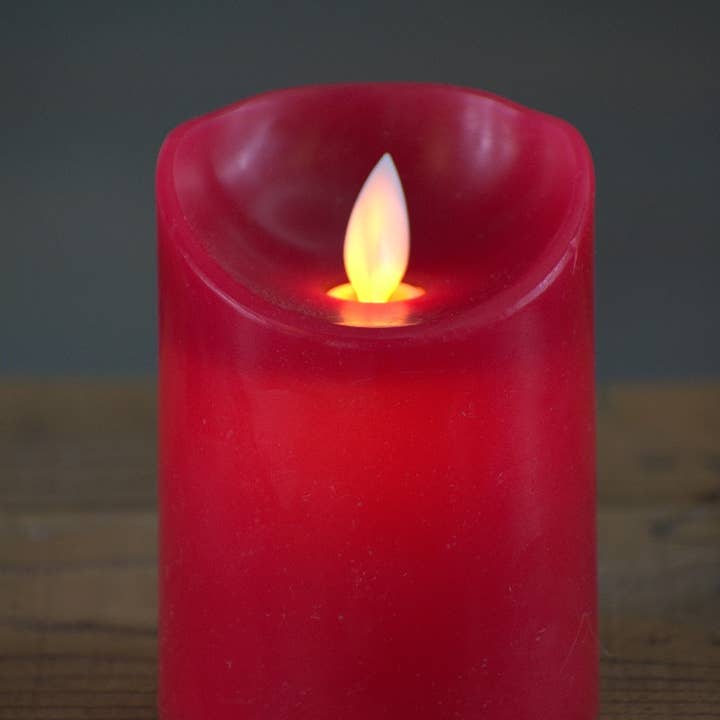 Wholesale Home Decor - Wholesale Flameless Candle - Red Non-drip Moving Flame LED Candle 3in by 4in0