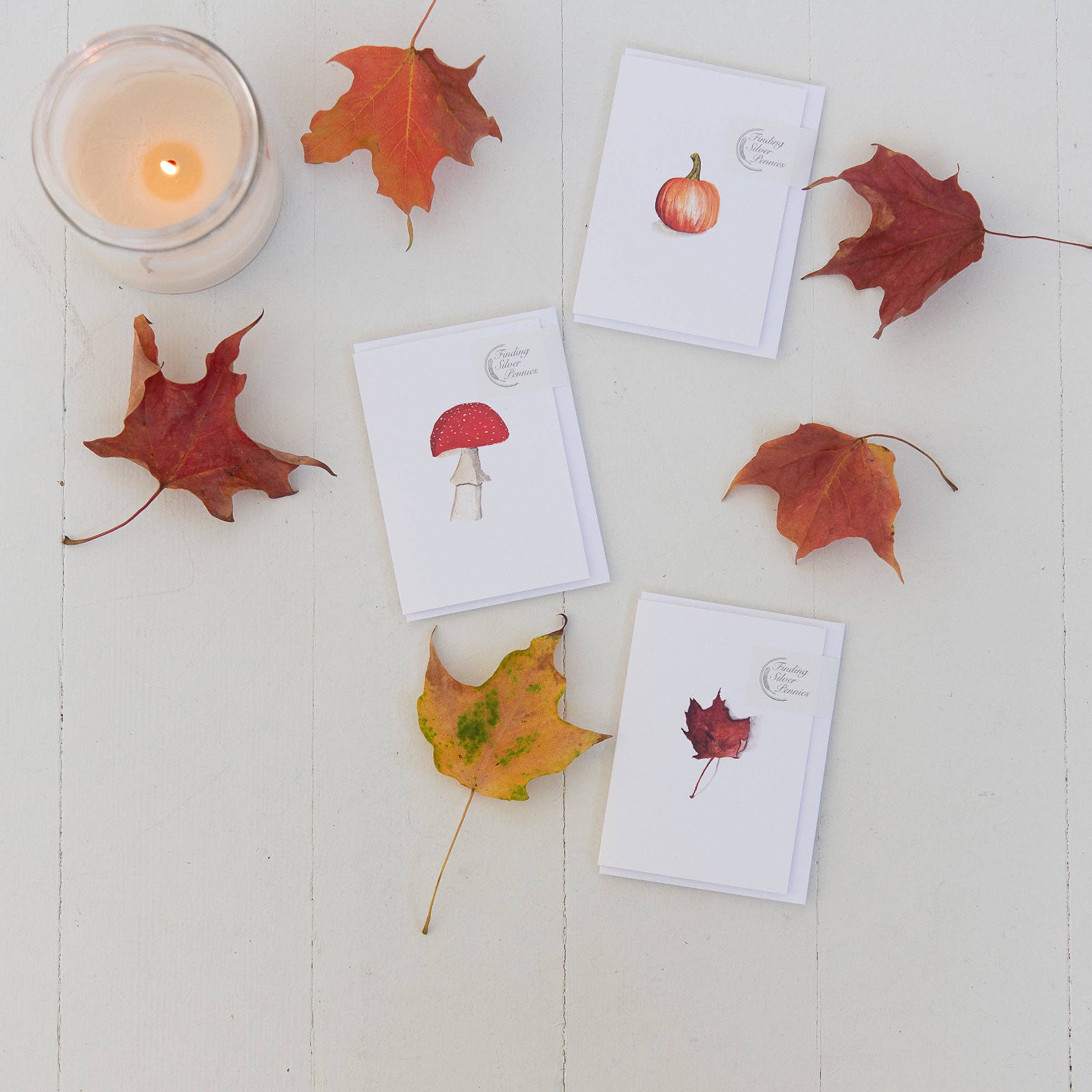 Finding Silver Pennies - Wholesale Stationery/Notecard Set - Pumpkin Mini Note Card | Fall Enclosure Card3