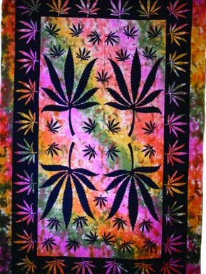 Multi Single Size Leaf Cotton Tapestry for wholesale by Magic Touch Corp