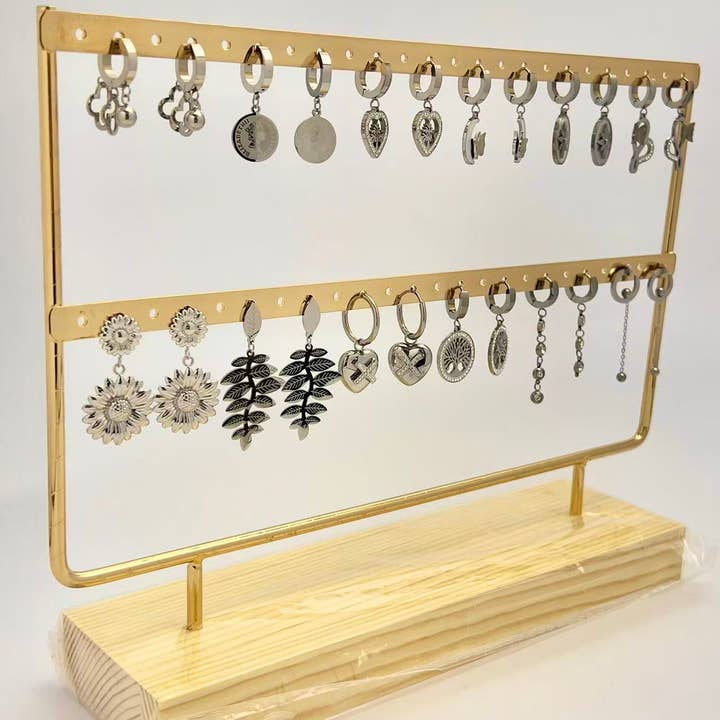 COSMOS - Wholesale Dangle Earrings - Set of 12 Pairs of Steel Earrings on Display1