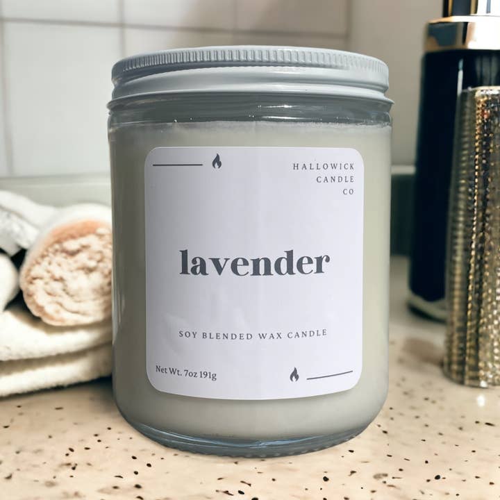 Bocal à parois droites de 7 oz - Lavande pour la vente par Hallowick Candle Company