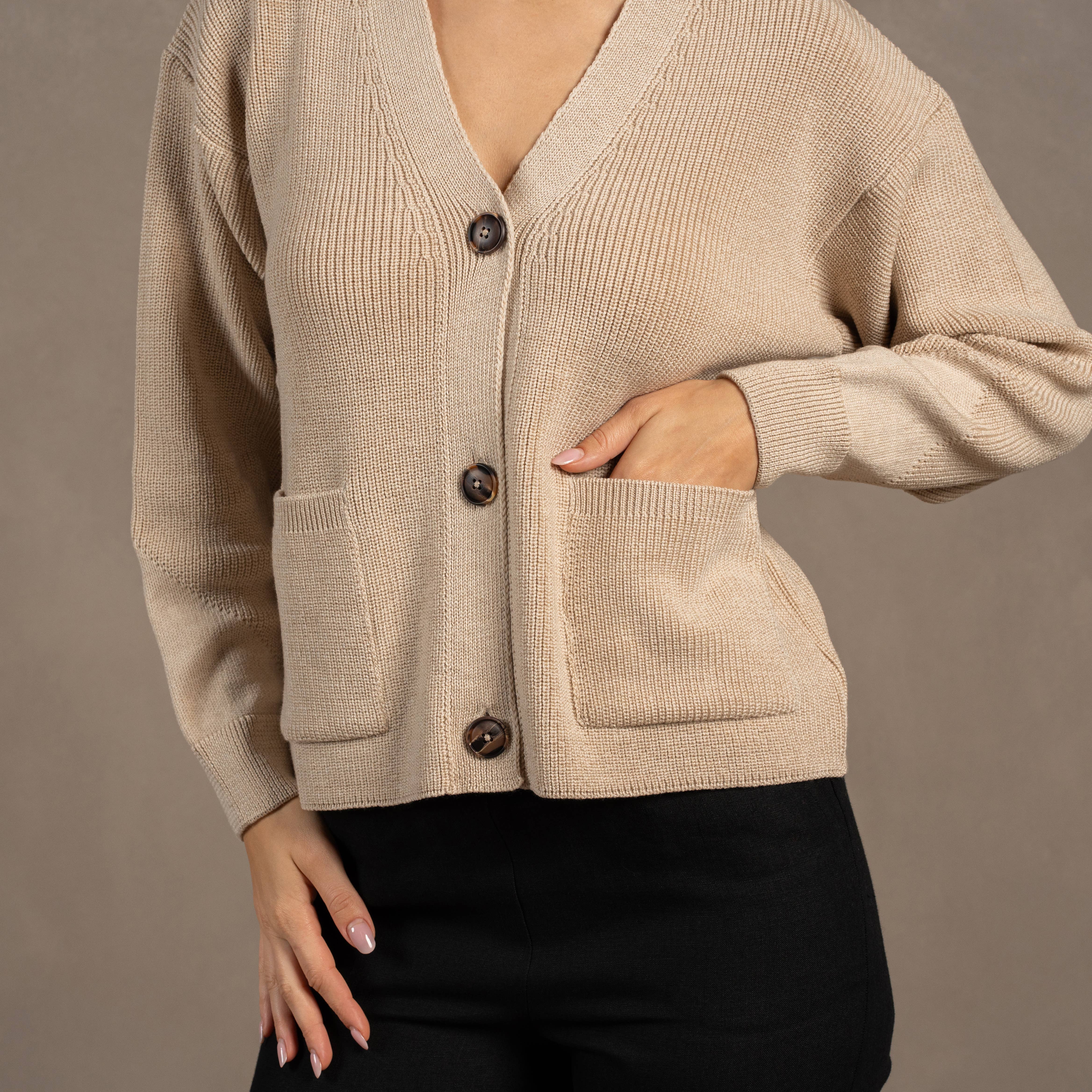 menique - Wholesale Cardigan - Women's - Women's Merino Wool Cardigan Hazel3
