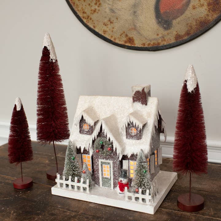 Ragon House – Decoração de Natal por atacado – CASA VERMELHA C/ BONECO DE NEVE3