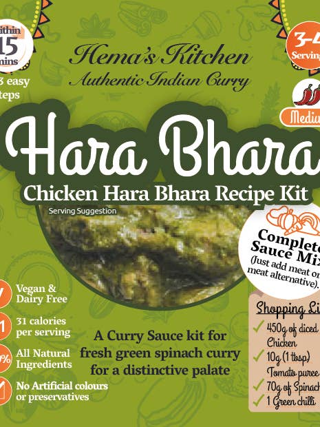 Hara Bhara (Spinach Curry) Kit- Large for wholesale by Hema’s Kitchen