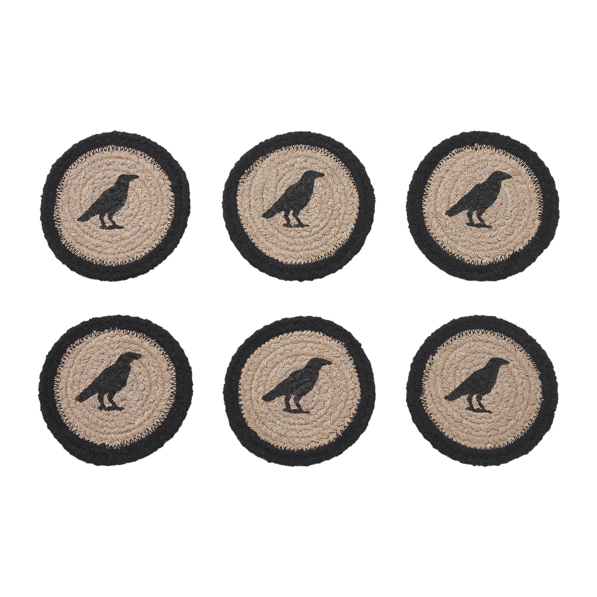 VHC Brands - Wholesale Coasters - Raven Harvest Autumn Stenciled Drink Coasters Durable Tabletop Protectors, Set of 6 for Fall Decor2