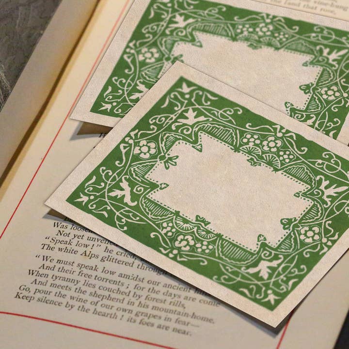 Ebon et Noir LLC – Engroshandel Bogplade – Blomsterfrise, gummieret papir Ex-Libris bogplader eller etiketter1