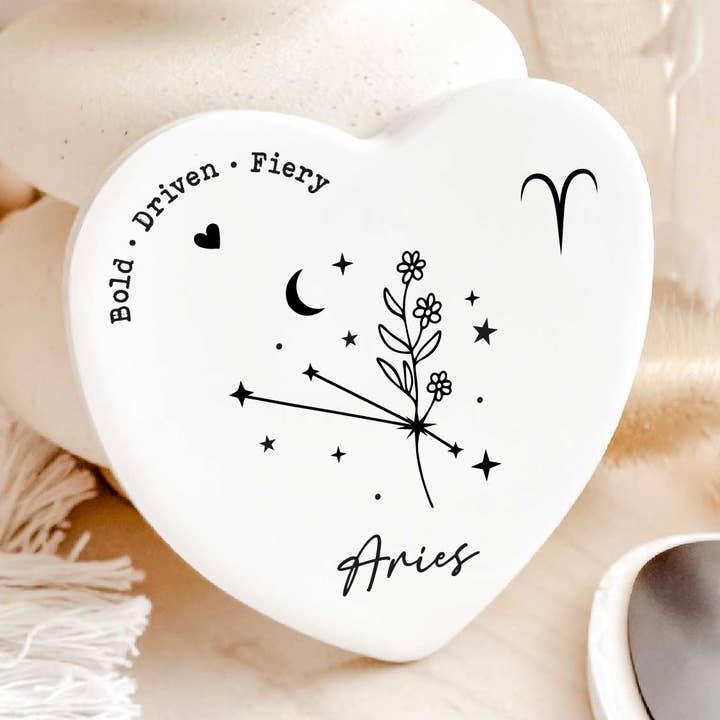 Zodiac Fridge Magnet – ARIES - Ceramic Heart 8CM for wholesale by Tsuki Box