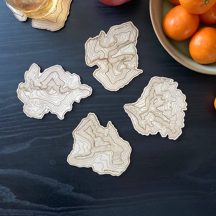 SML | Simple Modern Living - Wholesale Coasters - Colorado Mountains Topography Coasters - Set of 47