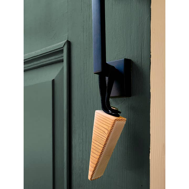 normal Behaviour - Wholesale Door Stop - Wooden Door Stop Wedge w/ leather hanging strap and antiskid4