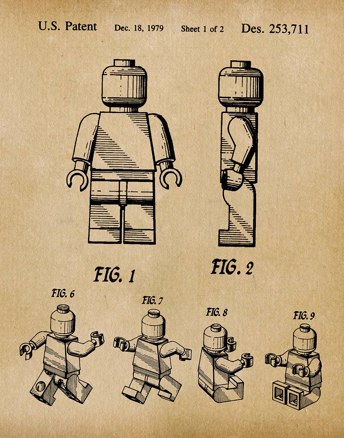 Fresh Prints of CT - Wholesale Art Print - Lego Man 1979 Patent Art Print  - Toys and Games8