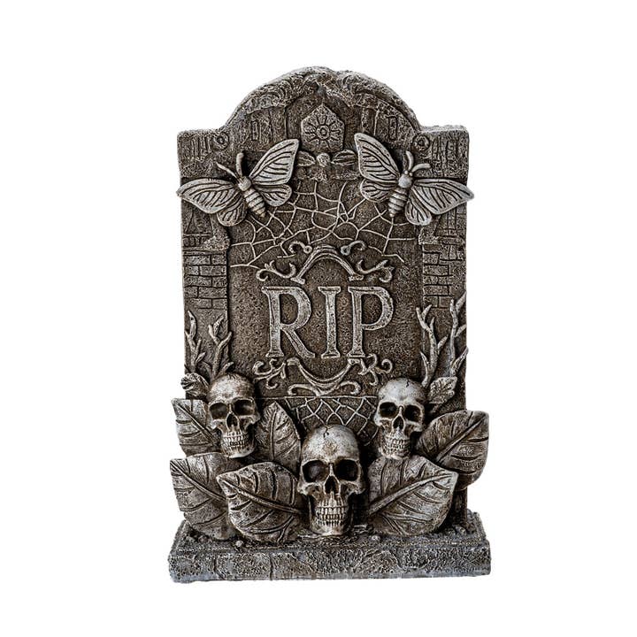 Pacific Trading - Wholesale Decorative Tabletop Object - RIP Skull Tombstone Halloween1