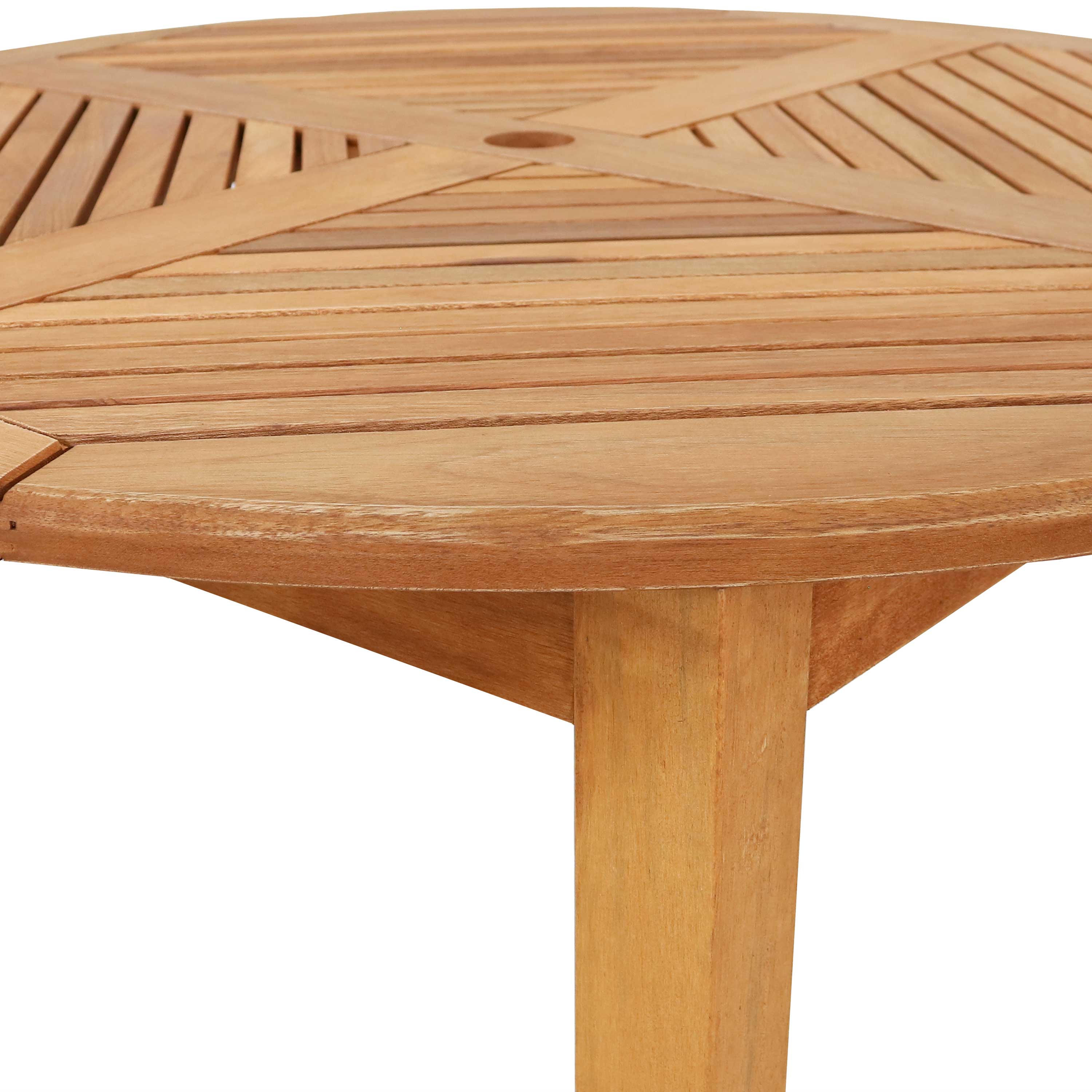 Sunnydaze Decor - Vente Table de terrasse - Table à manger ronde de patio en bois Meranti de 42,75 po5