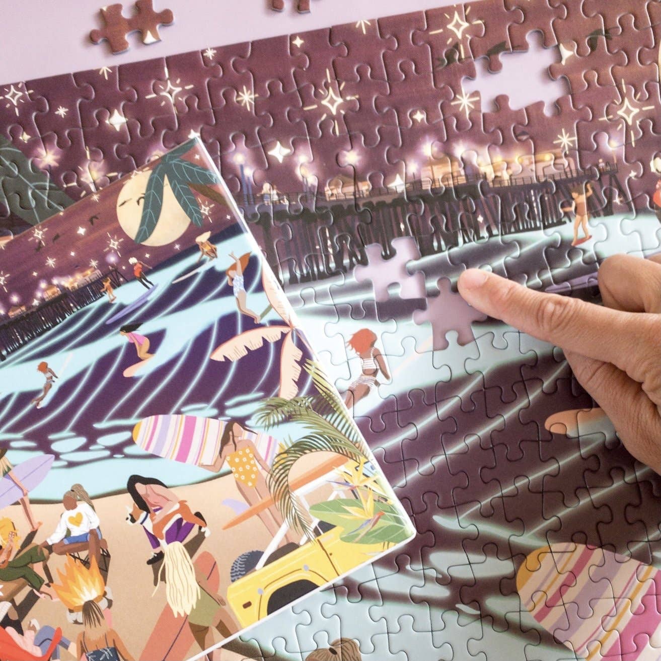 Surf Shack Puzzles - Wholesale Puzzle - Adult - Full Moon Surf - 500 piece puzzle1