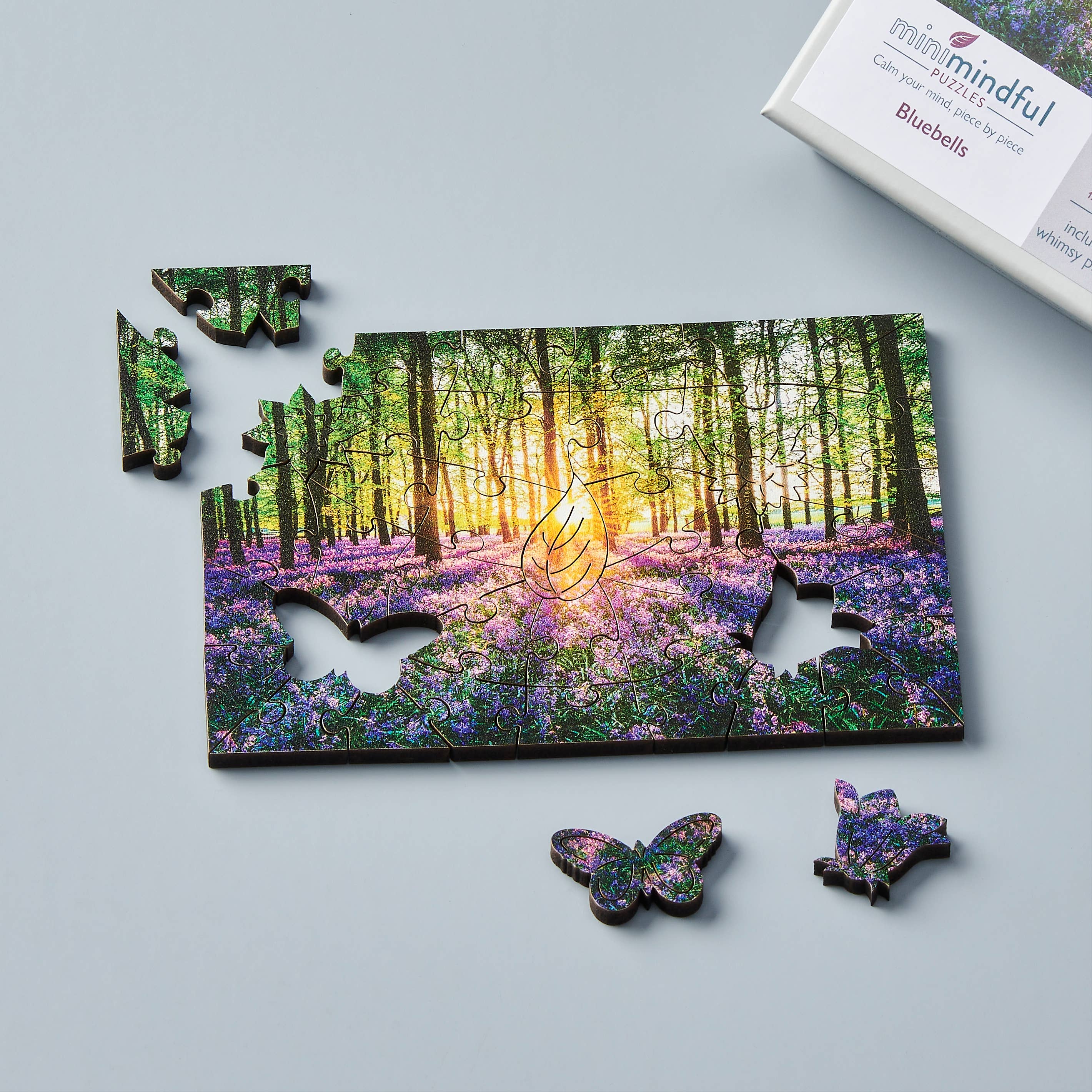 Wentworth Puzzles – wholesale Puzzle – Adult – Bluebells Premium Wooden Mini Mindful Puzzle2
