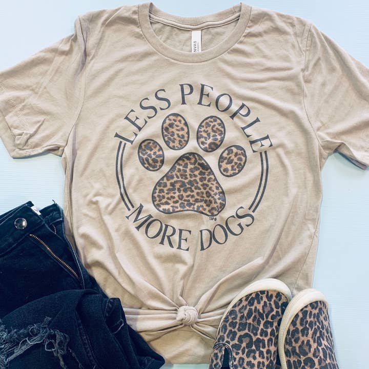 The Dapper Paw - Wholesale Screen Printed T-Shirt - Women's - Less People More Dogs Tee Top Shirt