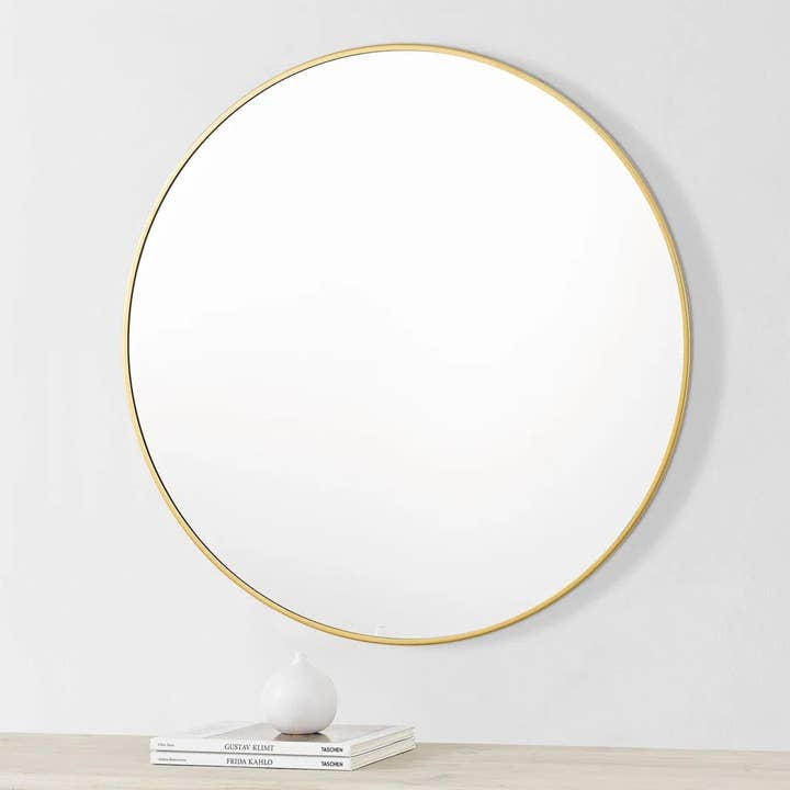Sabine Metal Round Wall Mirror with Gold Accent for wholesale by Module Interior