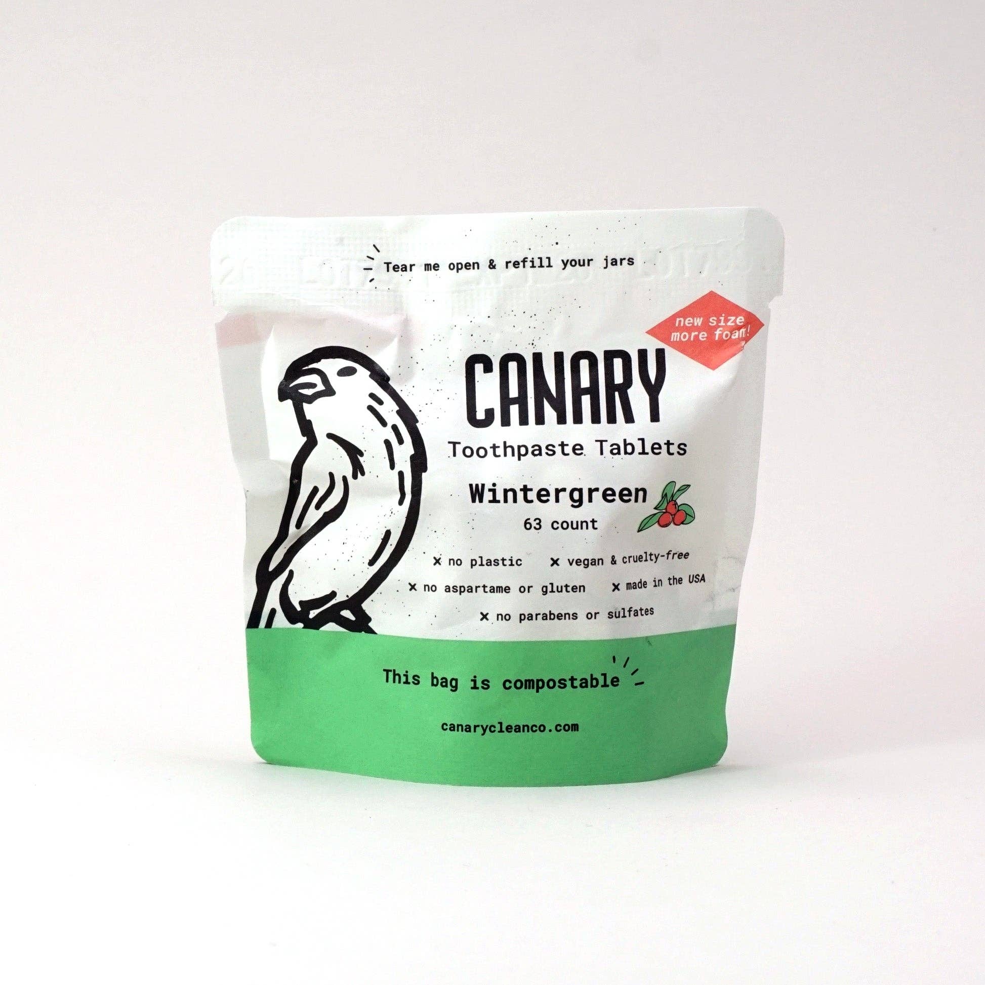 Canary Clean Products - Vente Dentifrices - Tablettes de dentifrice Wintergreen3