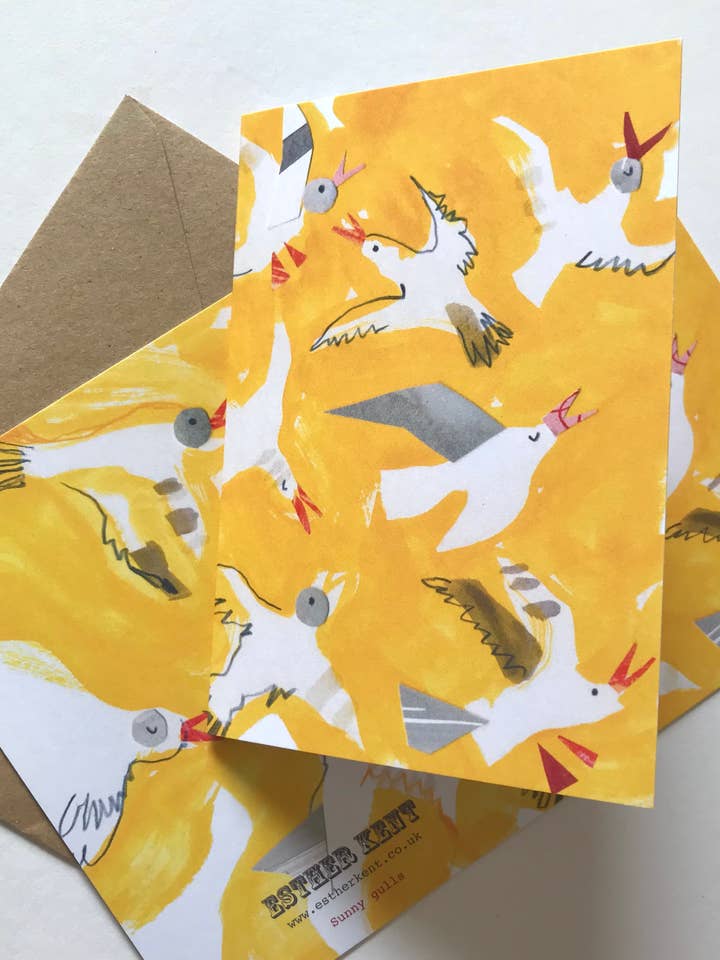 Sunny Gulls Card for wholesale by Esther Kent Design