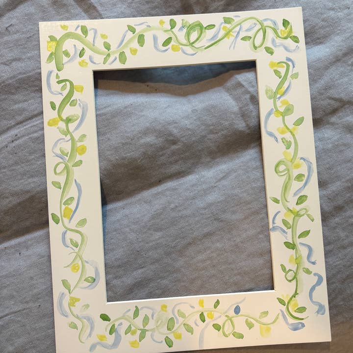 Paper Shells Studio - Wholesale Picture Frame - FRAME MAT, Hand-Painted - Watercolor - 8x10 for 5x7 Photo