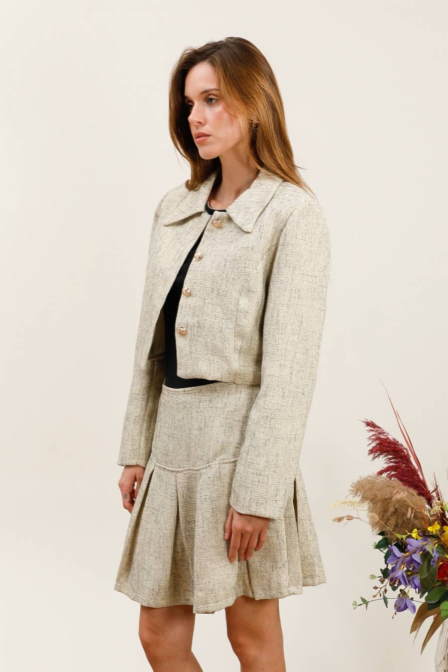 MOOYA - Venta al por mayor Conjuntos de top y pantalón corto (NO para estar en casa) - Mujer - Conjunto chaqueta y falda-pantalón CHA0056