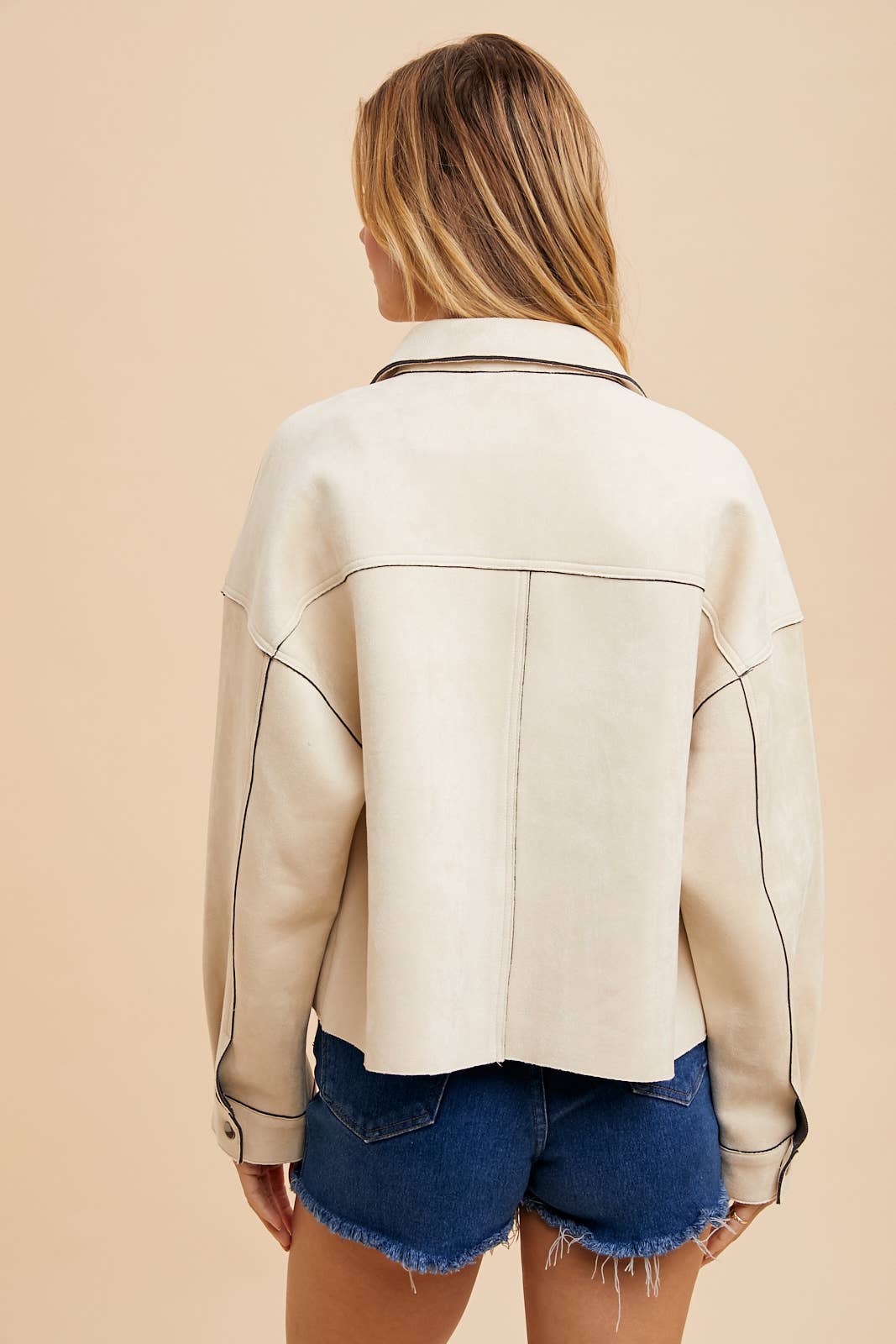 In Loom - Vente Veste – femme - Veste en daim légèrement raccourcie5