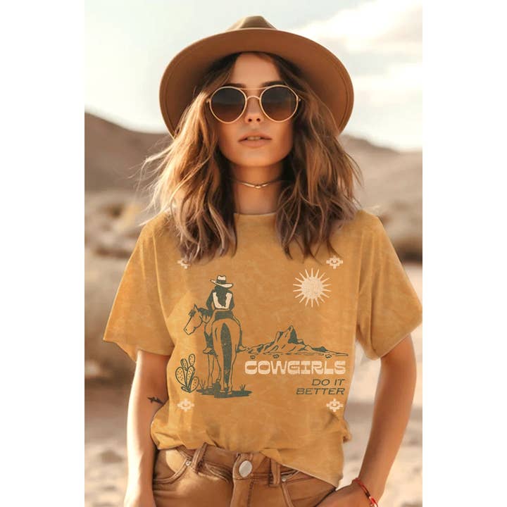 HRTandLUV - Wholesale T-Shirt (Graphic) - Women's - COWGIRLS DO IT BETTER MINERAL GRAPHIC TOP4