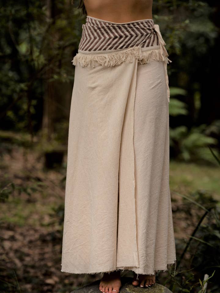 Arya Clothing - Wholesale Skirt – Women’s - Nepali Cotton Skirt - Cream2