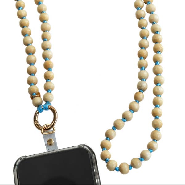 Used by Warner Bros Studio! Wood Beaded Cell Phone Chain for wholesale by Fiona Lucia
