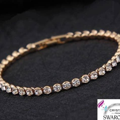 Unisex tennisarmband geel en originele kristallen-17 cm voor wholesale door HTB