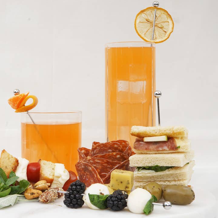 A Bar Above - Wholesale Cocktail pick - Cocktail Picks Combo Set, Stainless (6 Short & 6 Long)1