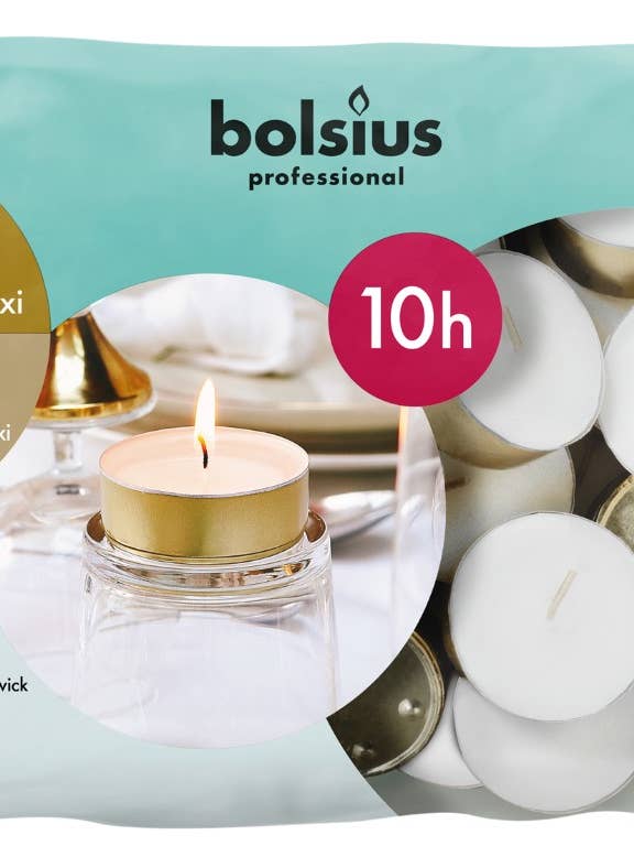 Horeca Maxi Velas de Té® 10U Bolsa 50 Blanco para venta al por mayor de Sfeerpunt