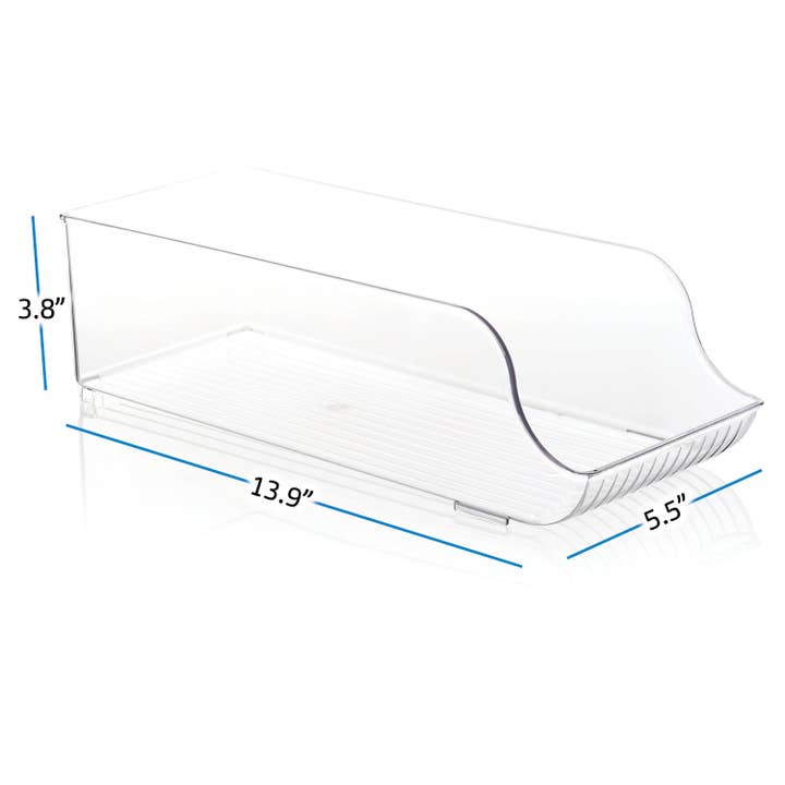 Clara Clark - Wholesale Storage Bin - Clear Storage Bins, 13.5" x 5.5" x 3.75"