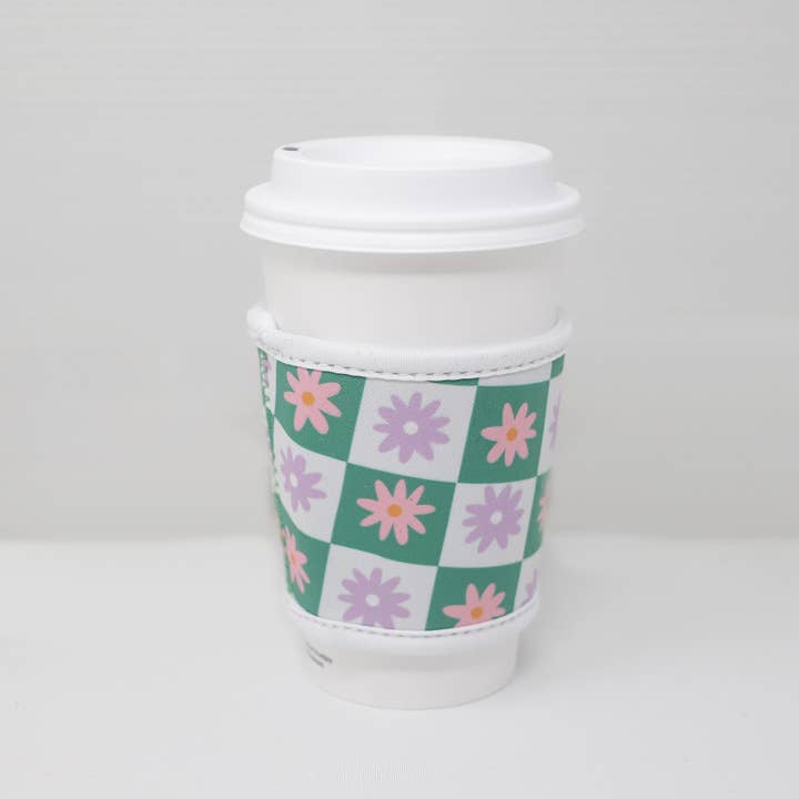 Made Au Gold - Wholesale Drink Huggers & Koozies - Hot Coffee Sleeve - Checkers Flowers