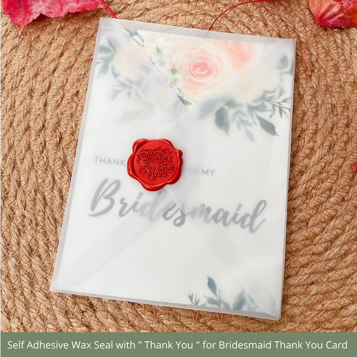 DrifWoo - Wholesale Wedding card - Bridesmaid Card with Clear Envelope & Seal – 2 Styles1
