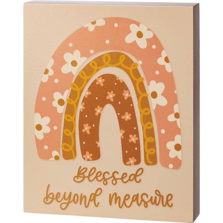Blessed Beyond Measure Box Sign for wholesale by Primitives by Kathy