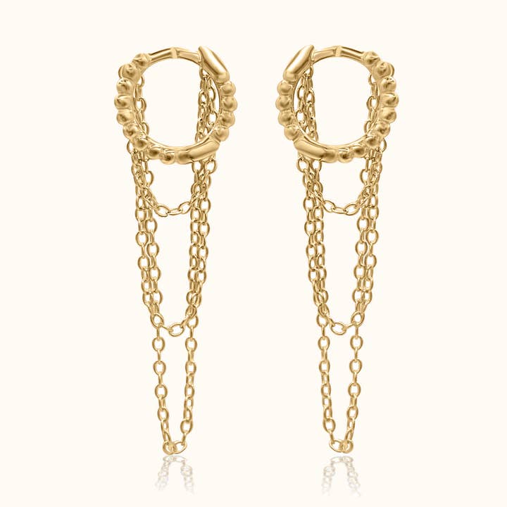 Pendientes Huggie con borlas de cadena para venta al por mayor de DOVIANA