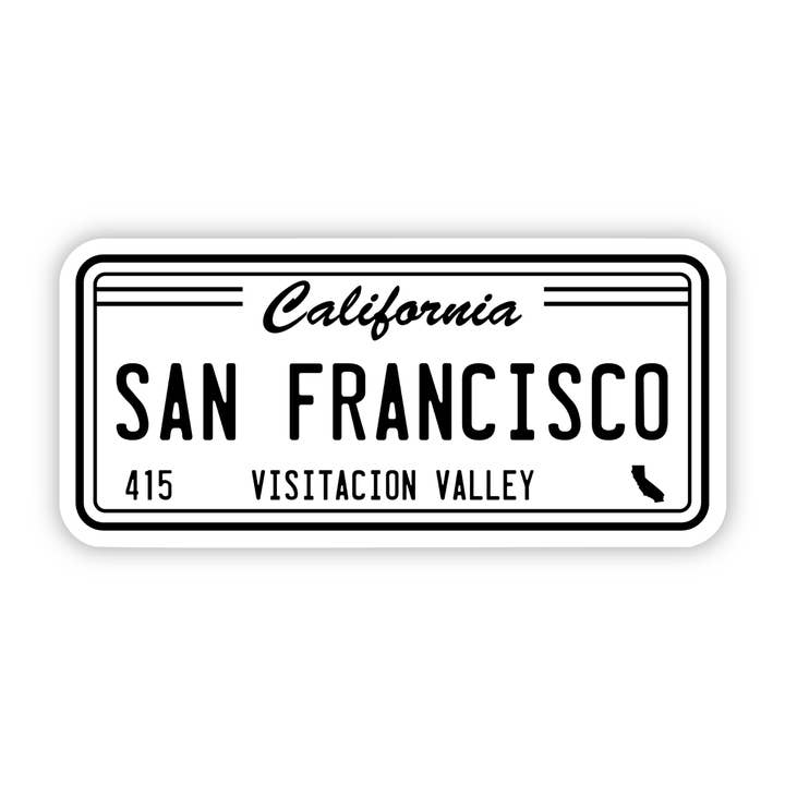San Francisco, Ca License Plate Sticker for wholesale by Big Moods